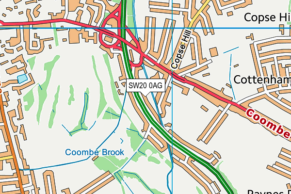 SW20 0AG map - OS VectorMap District (Ordnance Survey) SW20 0AG map - OS VectorMap District (Ordnance Survey)