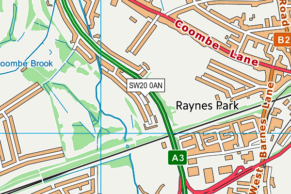 SW20 0AN map - OS VectorMap District (Ordnance Survey) SW20 0AN map - OS VectorMap District (Ordnance Survey)