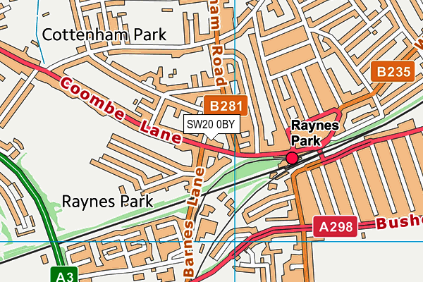SW20 0BY map - OS VectorMap District (Ordnance Survey) SW20 0BY map - OS VectorMap District (Ordnance Survey)