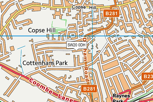 SW20 0DH map - OS VectorMap District (Ordnance Survey) SW20 0DH map - OS VectorMap District (Ordnance Survey)