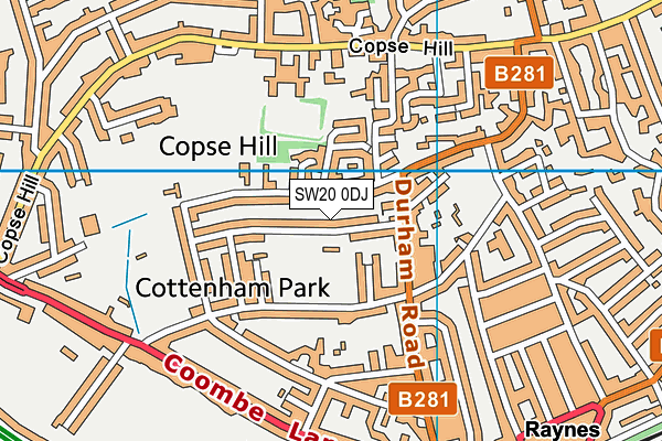 SW20 0DJ map - OS VectorMap District (Ordnance Survey) SW20 0DJ map - OS VectorMap District (Ordnance Survey)