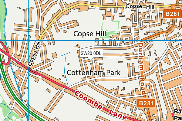 SW20 0DL map - OS VectorMap District (Ordnance Survey) SW20 0DL map - OS VectorMap District (Ordnance Survey)