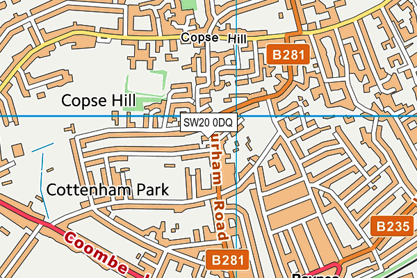 SW20 0DQ map - OS VectorMap District (Ordnance Survey) SW20 0DQ map - OS VectorMap District (Ordnance Survey)