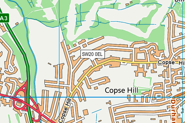 SW20 0EL map - OS VectorMap District (Ordnance Survey)