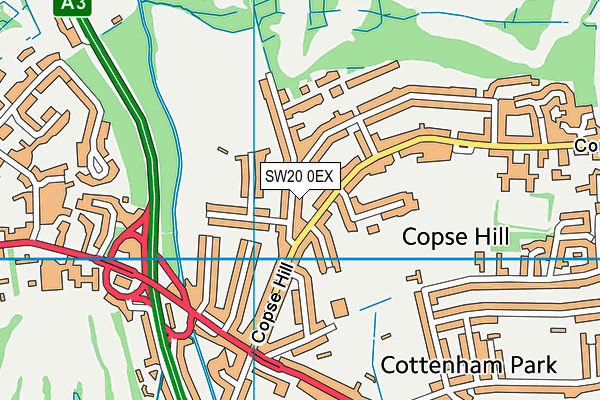 SW20 0EX map - OS VectorMap District (Ordnance Survey) SW20 0EX map - OS VectorMap District (Ordnance Survey)