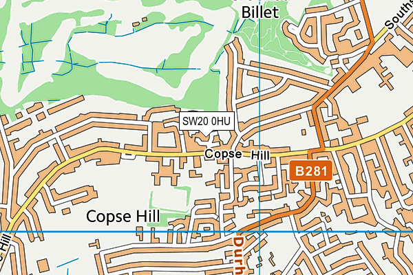 SW20 0HU map - OS VectorMap District (Ordnance Survey)