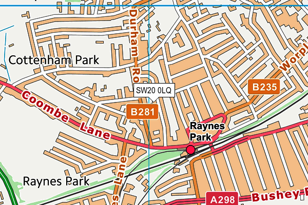 SW20 0LQ map - OS VectorMap District (Ordnance Survey) SW20 0LQ map - OS VectorMap District (Ordnance Survey)