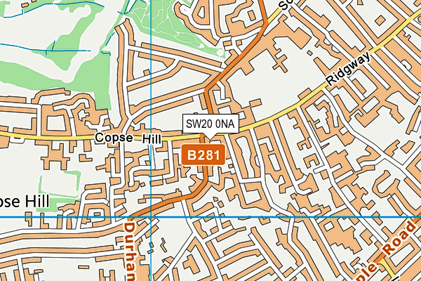 SW20 0NA map - OS VectorMap District (Ordnance Survey) SW20 0NA map - OS VectorMap District (Ordnance Survey)