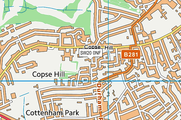 SW20 0NF map - OS VectorMap District (Ordnance Survey) SW20 0NF map - OS VectorMap District (Ordnance Survey)
