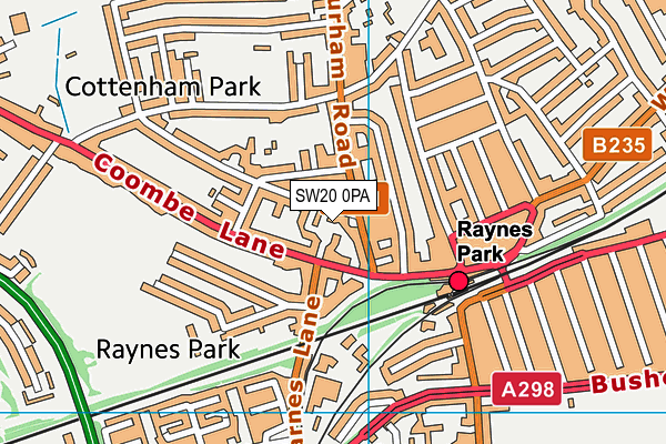SW20 0PA map - OS VectorMap District (Ordnance Survey)