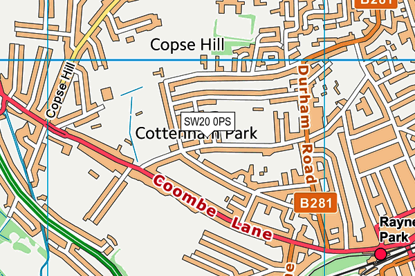 SW20 0PS map - OS VectorMap District (Ordnance Survey) SW20 0PS map - OS VectorMap District (Ordnance Survey)
