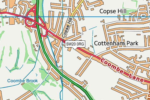 SW20 0RG map - OS VectorMap District (Ordnance Survey)