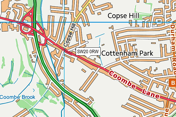 SW20 0RW map - OS VectorMap District (Ordnance Survey) SW20 0RW map - OS VectorMap District (Ordnance Survey)