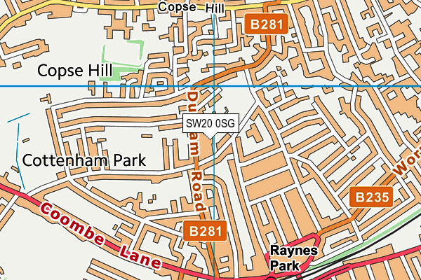 SW20 0SG map - OS VectorMap District (Ordnance Survey) SW20 0SG map - OS VectorMap District (Ordnance Survey)