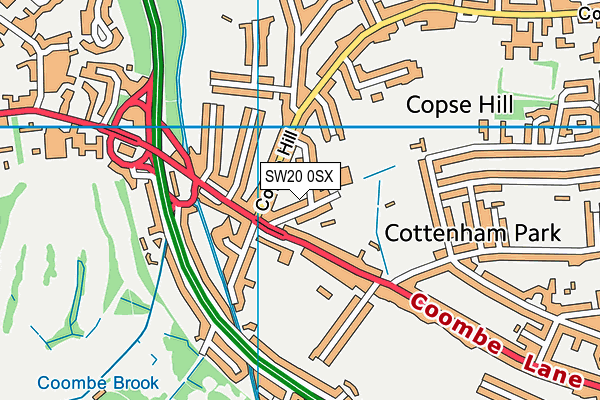 SW20 0SX map - OS VectorMap District (Ordnance Survey) SW20 0SX map - OS VectorMap District (Ordnance Survey)