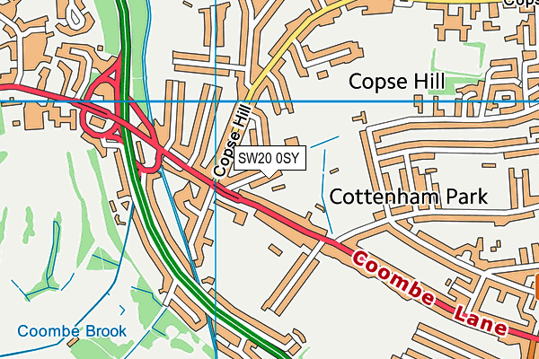 SW20 0SY map - OS VectorMap District (Ordnance Survey) SW20 0SY map - OS VectorMap District (Ordnance Survey)