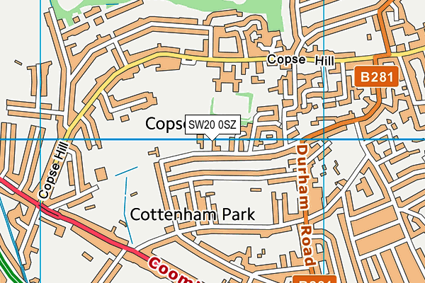SW20 0SZ map - OS VectorMap District (Ordnance Survey) SW20 0SZ map - OS VectorMap District (Ordnance Survey)