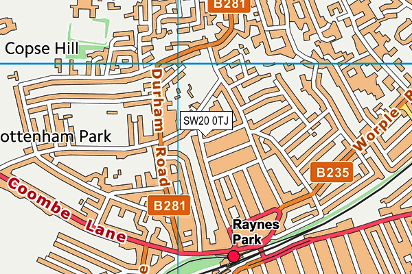 SW20 0TJ map - OS VectorMap District (Ordnance Survey) SW20 0TJ map - OS VectorMap District (Ordnance Survey)