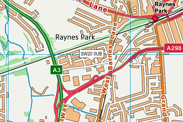 SW20 0UB map - OS VectorMap District (Ordnance Survey) SW20 0UB map - OS VectorMap District (Ordnance Survey)