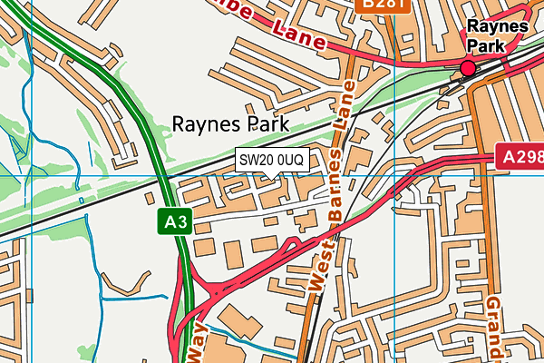 SW20 0UQ map - OS VectorMap District (Ordnance Survey) SW20 0UQ map - OS VectorMap District (Ordnance Survey)