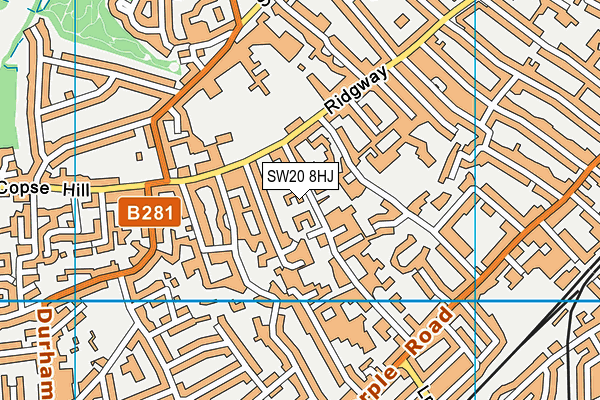 SW20 8HJ map - OS VectorMap District (Ordnance Survey) SW20 8HJ map - OS VectorMap District (Ordnance Survey)