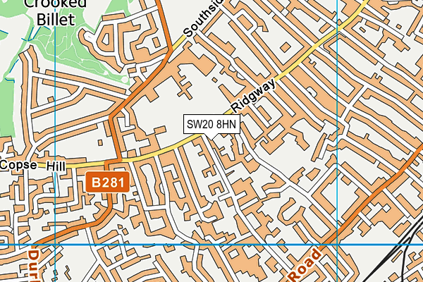 SW20 8HN map - OS VectorMap District (Ordnance Survey) SW20 8HN map - OS VectorMap District (Ordnance Survey)