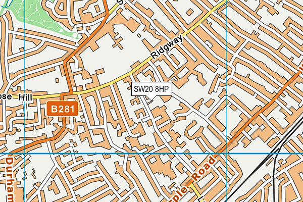 SW20 8HP map - OS VectorMap District (Ordnance Survey) SW20 8HP map - OS VectorMap District (Ordnance Survey)