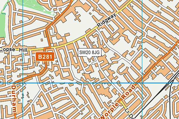 SW20 8JG map - OS VectorMap District (Ordnance Survey) SW20 8JG map - OS VectorMap District (Ordnance Survey)
