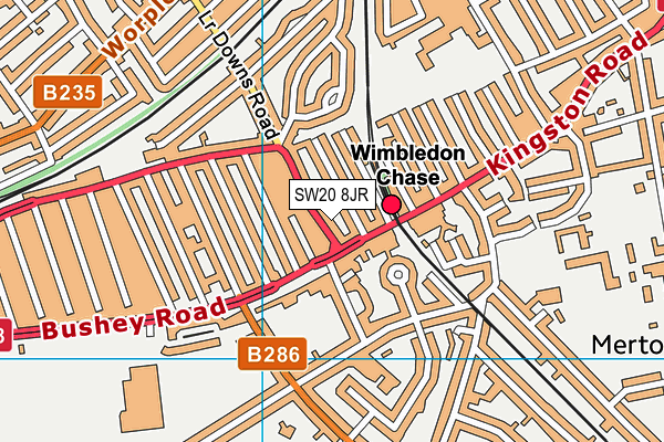 SW20 8JR map - OS VectorMap District (Ordnance Survey) SW20 8JR map - OS VectorMap District (Ordnance Survey)