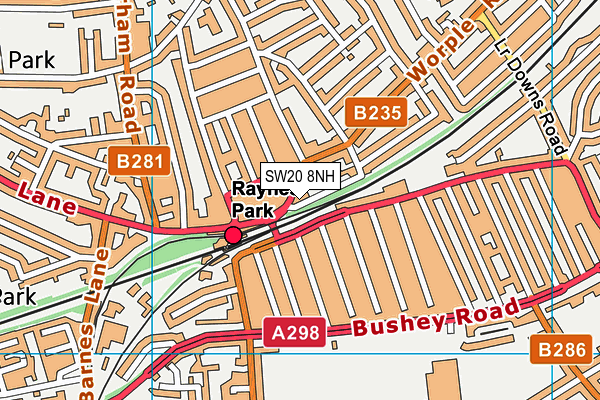 SW20 8NH map - OS VectorMap District (Ordnance Survey) SW20 8NH map - OS VectorMap District (Ordnance Survey)