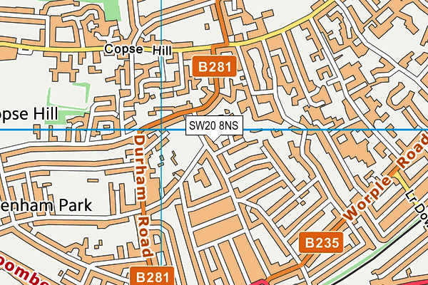 SW20 8NS map - OS VectorMap District (Ordnance Survey) SW20 8NS map - OS VectorMap District (Ordnance Survey)