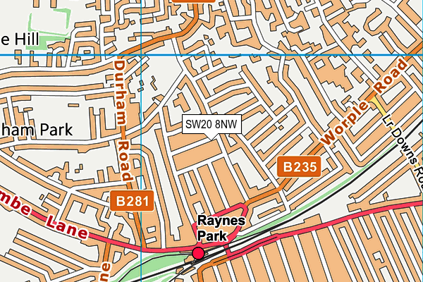 SW20 8NW map - OS VectorMap District (Ordnance Survey) SW20 8NW map - OS VectorMap District (Ordnance Survey)