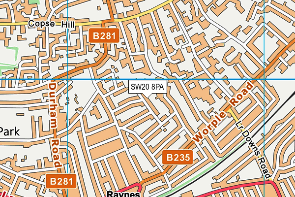 SW20 8PA map - OS VectorMap District (Ordnance Survey) SW20 8PA map - OS VectorMap District (Ordnance Survey)