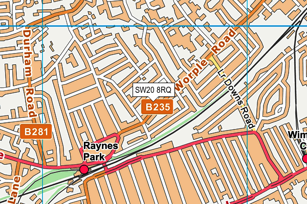 SW20 8RQ map - OS VectorMap District (Ordnance Survey) SW20 8RQ map - OS VectorMap District (Ordnance Survey)