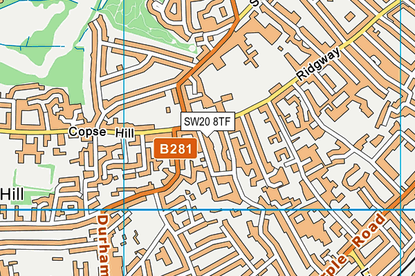 SW20 8TF map - OS VectorMap District (Ordnance Survey) SW20 8TF map - OS VectorMap District (Ordnance Survey)