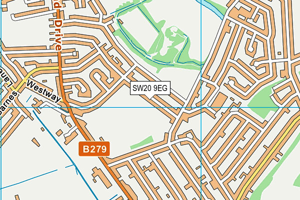 SW20 9EG map - OS VectorMap District (Ordnance Survey) SW20 9EG map - OS VectorMap District (Ordnance Survey)