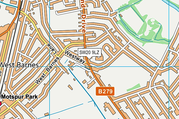 SW20 9LZ map - OS VectorMap District (Ordnance Survey) SW20 9LZ map - OS VectorMap District (Ordnance Survey)