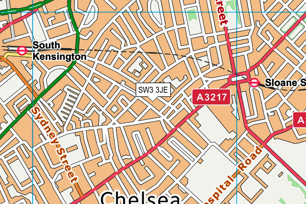 SW3 3JE map - OS VectorMap District (Ordnance Survey) SW3 3JE map - OS VectorMap District (Ordnance Survey)