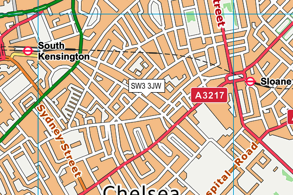 SW3 3JW map - OS VectorMap District (Ordnance Survey) SW3 3JW map - OS VectorMap District (Ordnance Survey)