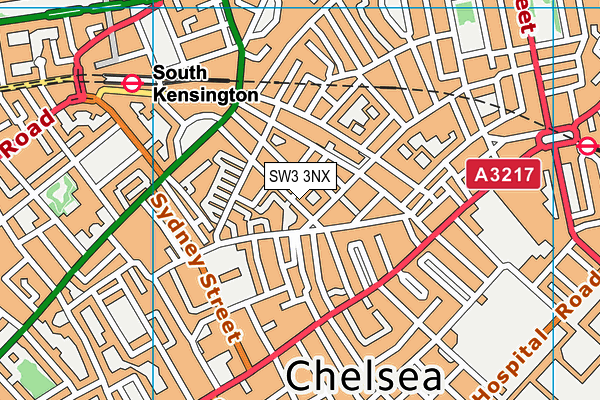 SW3 3NX map - OS VectorMap District (Ordnance Survey) SW3 3NX map - OS VectorMap District (Ordnance Survey)
