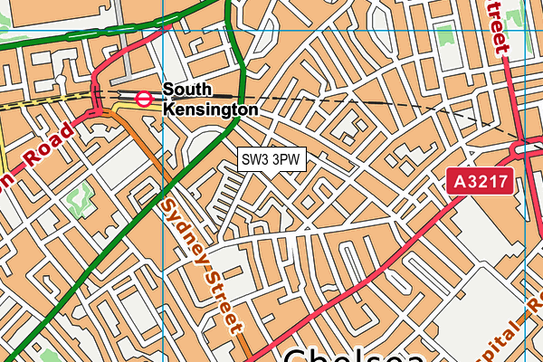 SW3 3PW map - OS VectorMap District (Ordnance Survey) SW3 3PW map - OS VectorMap District (Ordnance Survey)