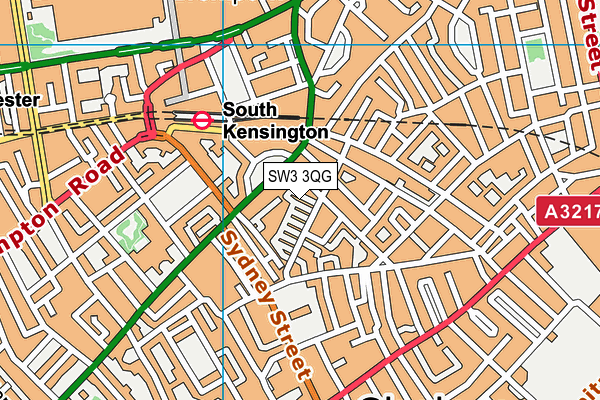 SW3 3QG map - OS VectorMap District (Ordnance Survey) SW3 3QG map - OS VectorMap District (Ordnance Survey)