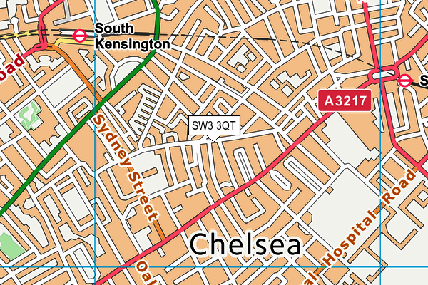 SW3 3QT map - OS VectorMap District (Ordnance Survey)