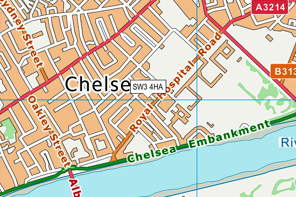 SW3 4HA map - OS VectorMap District (Ordnance Survey) SW3 4HA map - OS VectorMap District (Ordnance Survey)