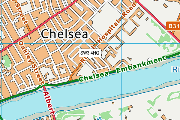 SW3 4HQ map - OS VectorMap District (Ordnance Survey)