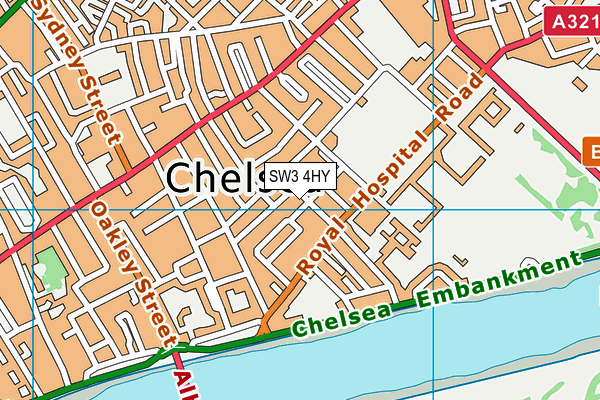 SW3 4HY map - OS VectorMap District (Ordnance Survey) SW3 4HY map - OS VectorMap District (Ordnance Survey)