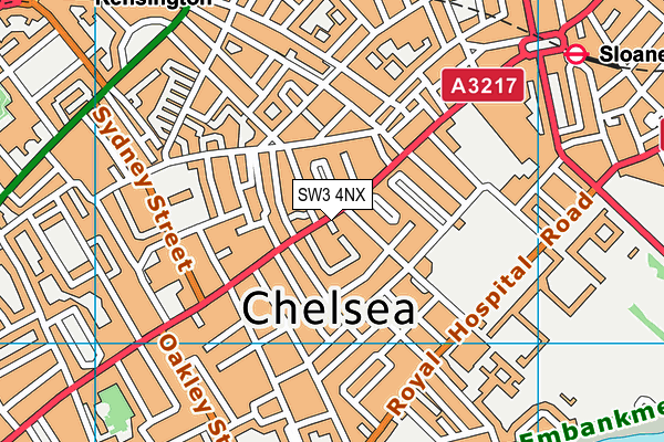SW3 4NX map - OS VectorMap District (Ordnance Survey)