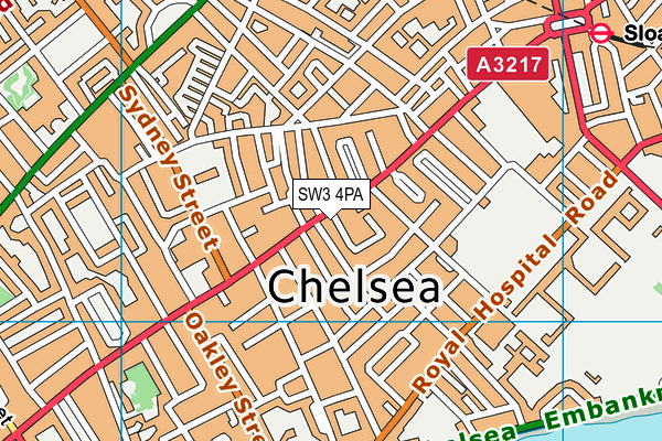 SW3 4PA map - OS VectorMap District (Ordnance Survey) SW3 4PA map - OS VectorMap District (Ordnance Survey)