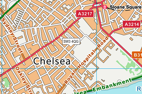 SW3 4QG map - OS VectorMap District (Ordnance Survey) SW3 4QG map - OS VectorMap District (Ordnance Survey)