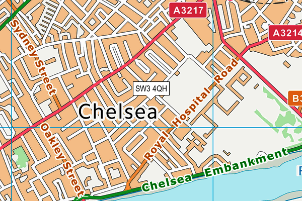 SW3 4QH map - OS VectorMap District (Ordnance Survey) SW3 4QH map - OS VectorMap District (Ordnance Survey)